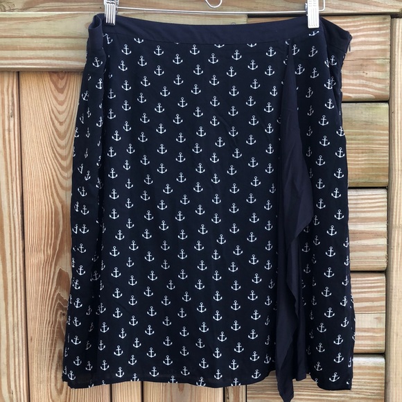 Like new! - OLSEN Europe Nautical Anchor Print Skirt - Picture 1 of 6